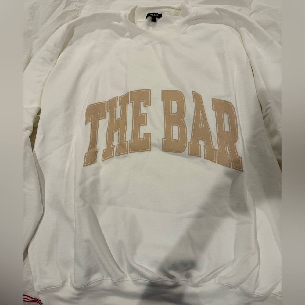 *ALWAYS SOLD OUT*~The Bar, White/Tan Varsity Sweatshirt - Picture 6 of 10